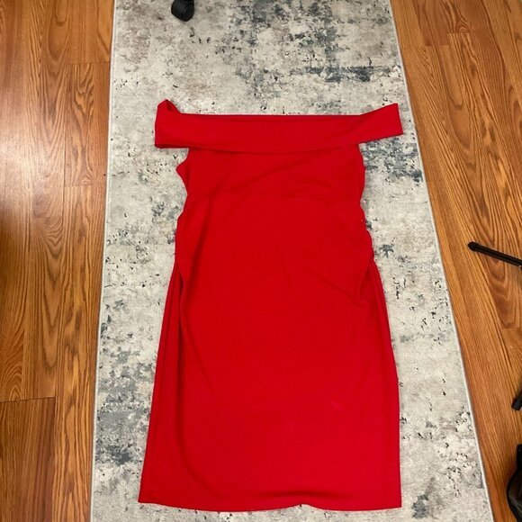 Soon Stretch Off-the-Shoulder Bodycon Dress Size XXL Red - Picture 2 of 4
